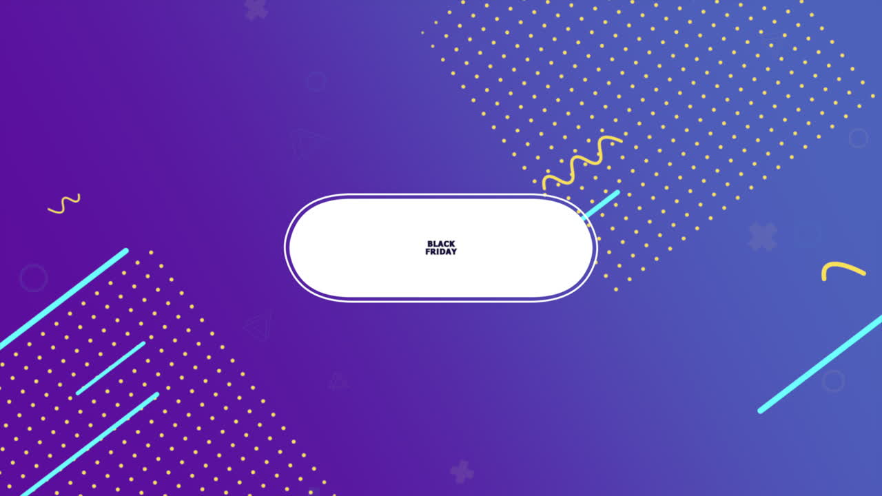 Black Friday text with memphis geometric pattern