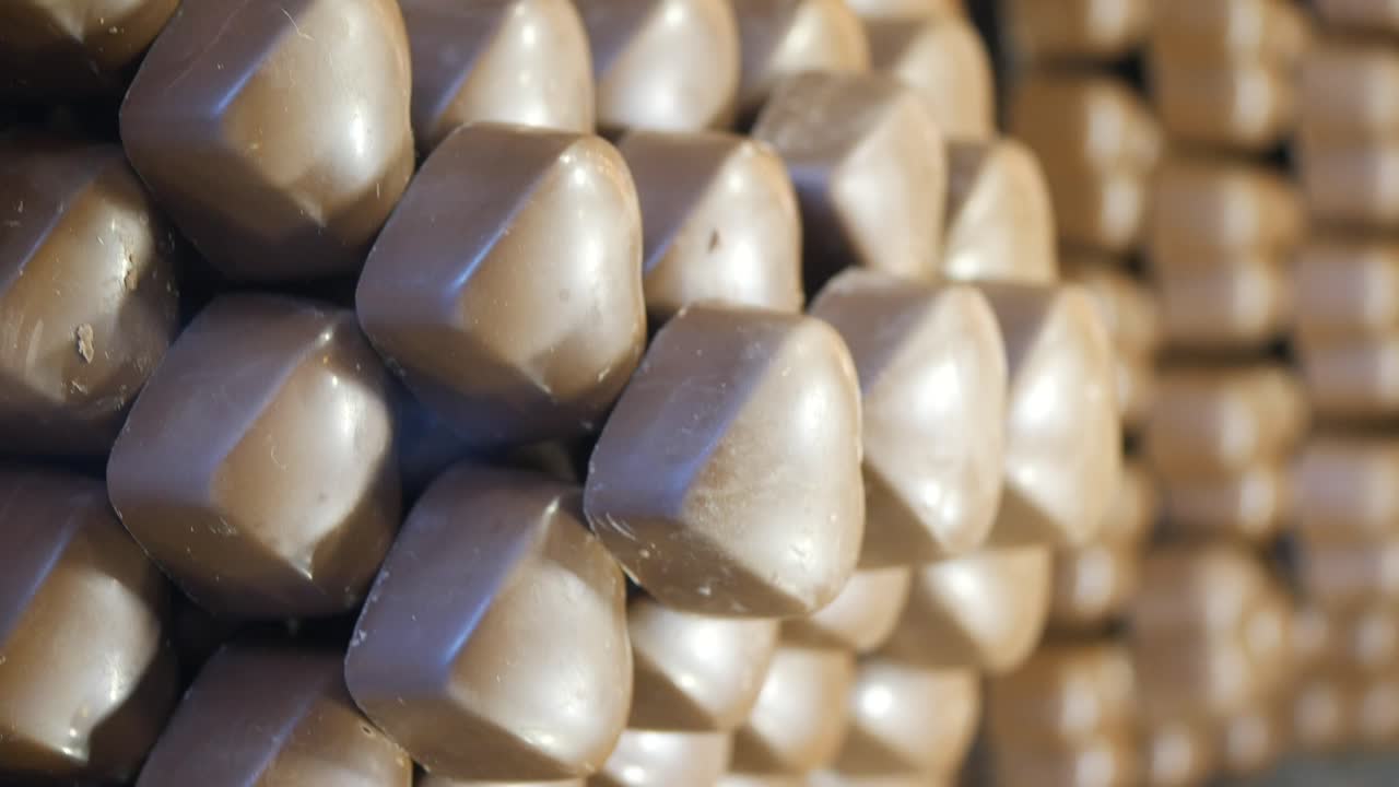 Stack of Heart-Shaped Chocolate Candies