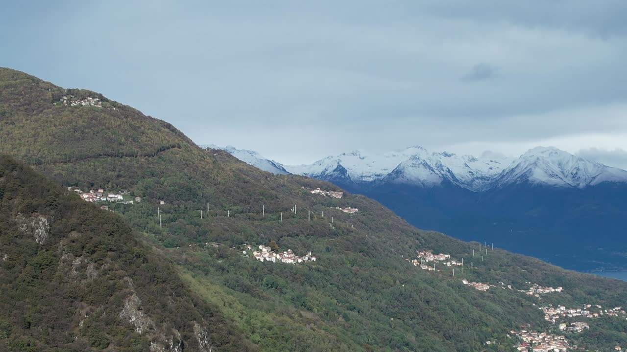Drones capture stunning aerial views of the Italian Alps near Lake Como