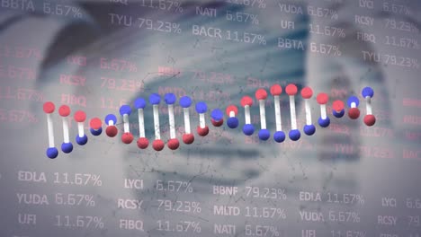 금융 데이터 처리 및 dna 스트랜드 스피닝의 애니메이션