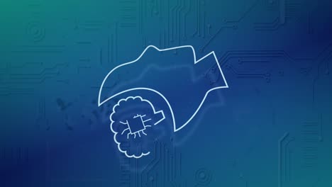 Animation-of-ai-data-processing-with-icons-and-circuit-board