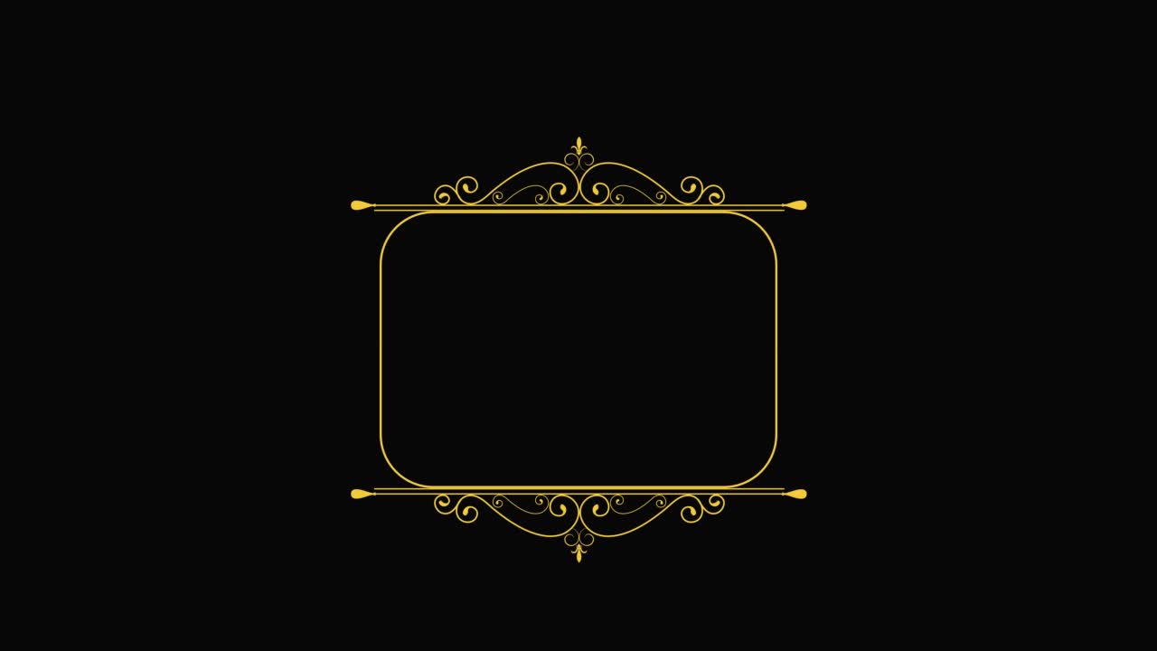animated floral art Text Frame With alpha channel. Wedding titles