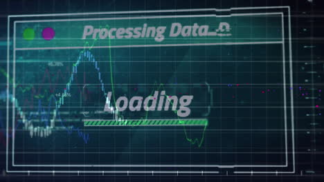 animation of data processing text over grid
