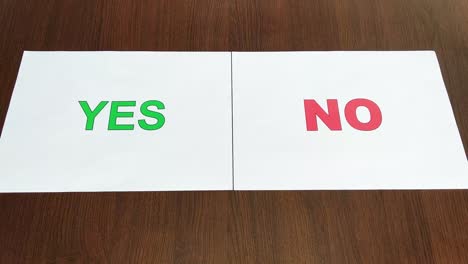 yes and no on a white paper