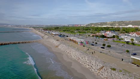 drone shot from costa da caparica.