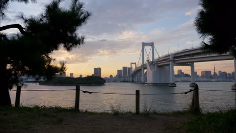 bridge over harbor to city of tokyo