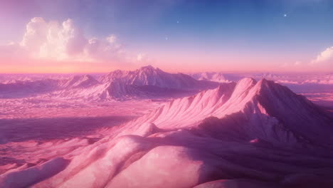otherworldly pink mountain landscape