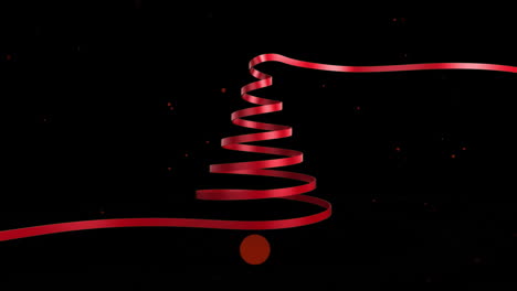 animation of falling red dots over red christmas tree