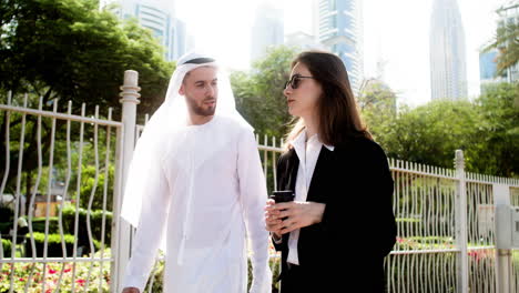 two people talking about business