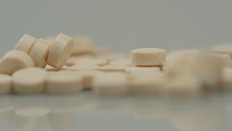 close-up of a pile of white pills