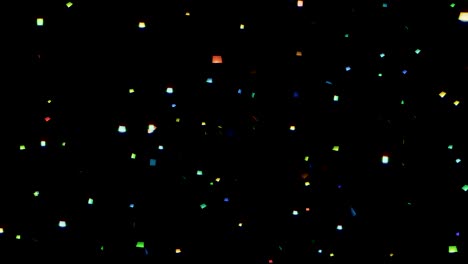 colorful falling confetti footage with alpha matte.