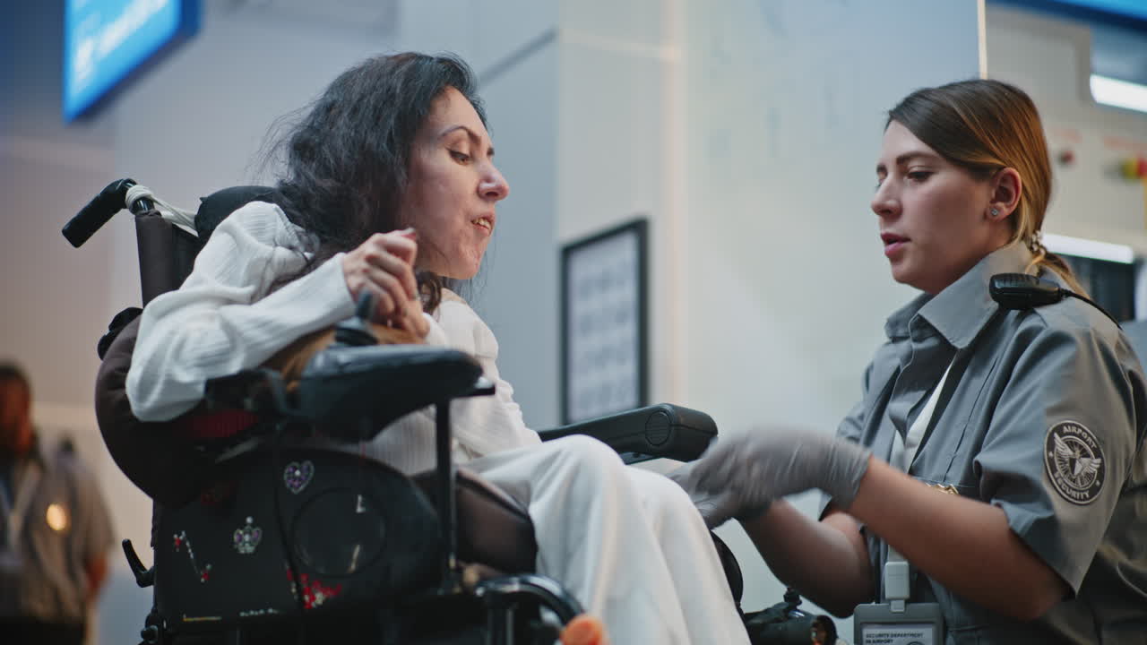 Airport Security Check for Person in Wheelchair