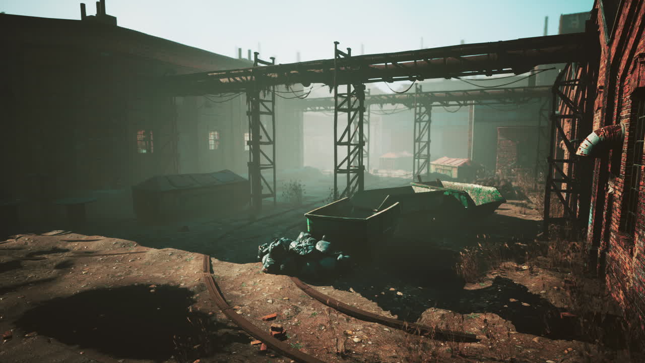 ruins of a very heavily polluted industrial factory