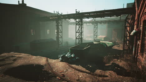 ruinas de una fábrica industrial muy contaminada