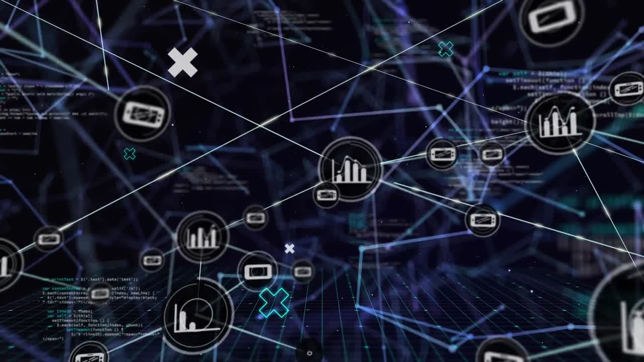 Animation of network of connections over data processing