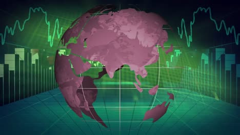 Animación-Del-Globo-Sobre-El-Procesamiento-De-Datos-Financieros.