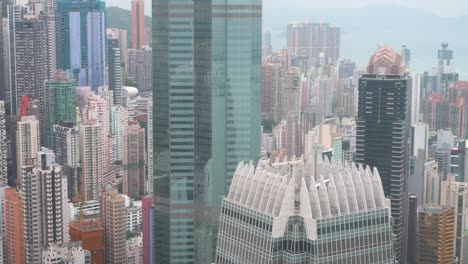 Bird's-eye-view-of-skyscraper-apartments-and-office-buildings-at-one-of-the-most-densely-populated-places-in-the-world