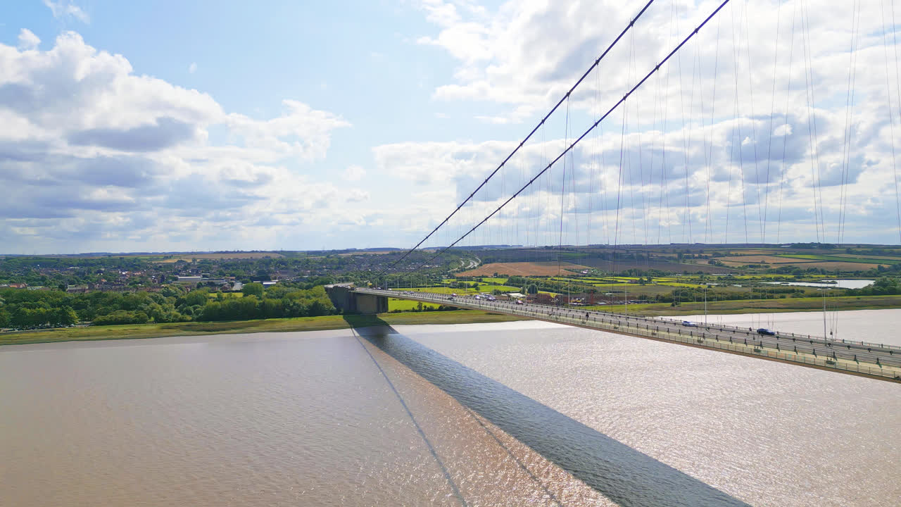 Watch Humber Bridge, 12th largest single-span suspension worldwide, in an aerial drone video