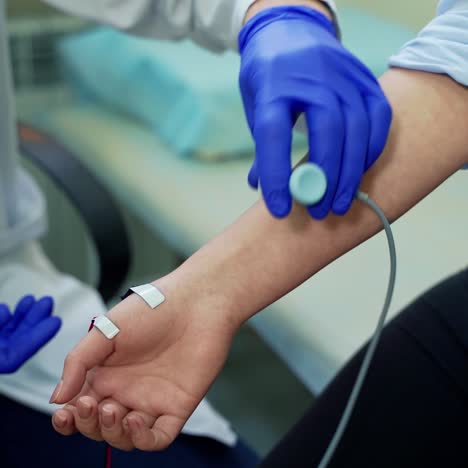 female patient at medical center. close up of woman at medic checkup visit