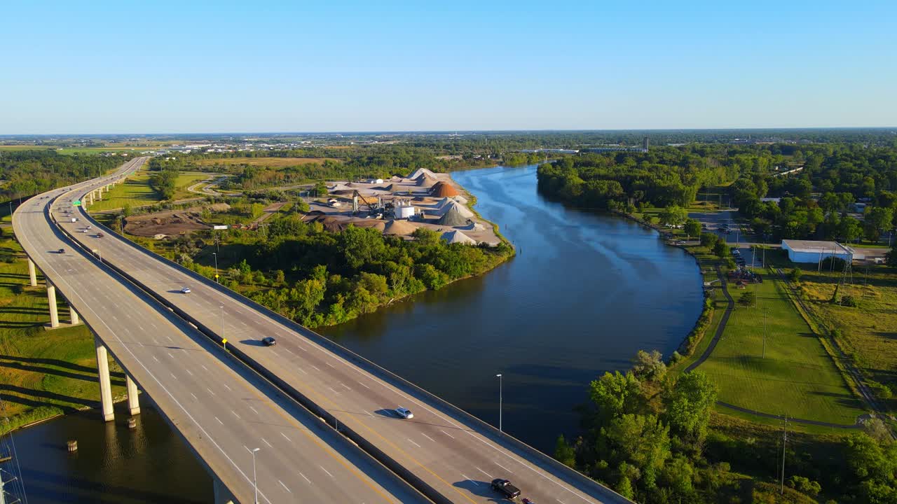 Zilwaukee Bridge over the Saginaw River, Michigan, I-75
