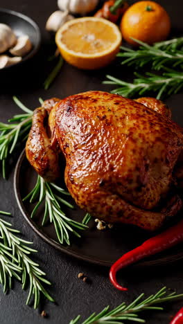 roasted chicken with herbs and spices