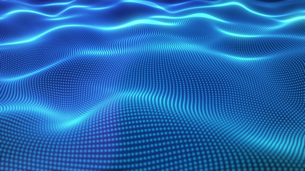 abstract digital cyber background. blue dynamic technology waves