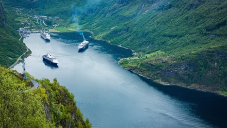 Geiranger-fjord,-Norway-aerial-photography.