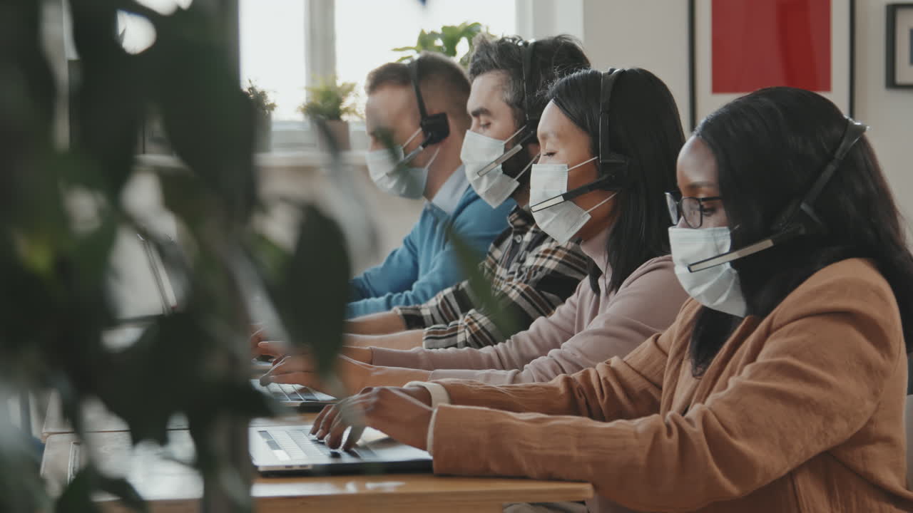 Call Center Agents Working During Pandemic