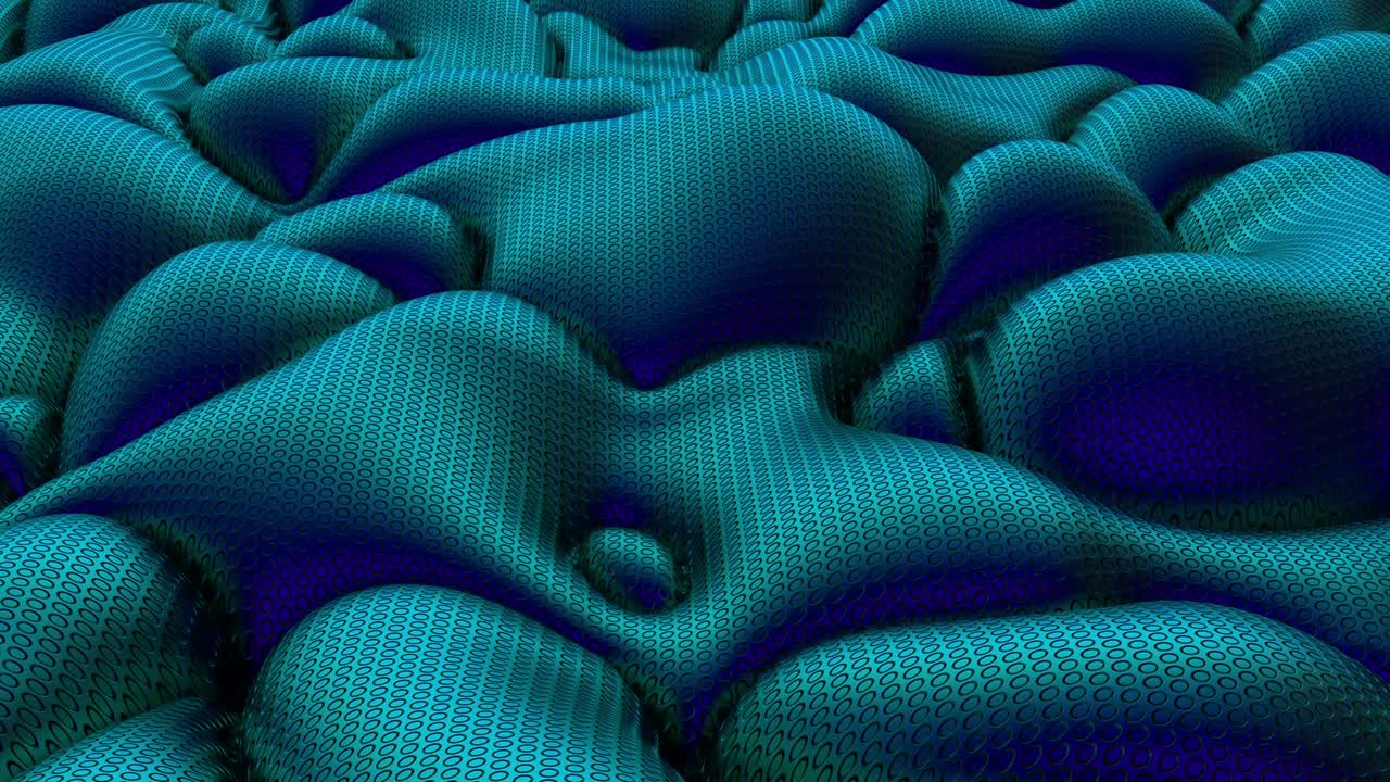 3d Looped abstract ribbed background. Wavy surface with ripples and bubbles.Trendy vibrant texture, fashion textile, graphic design.