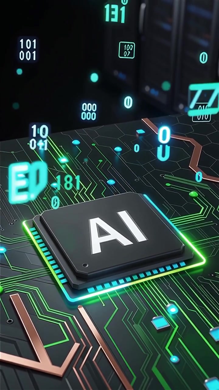 Futuristic AI Chip Motherboard Technology Background