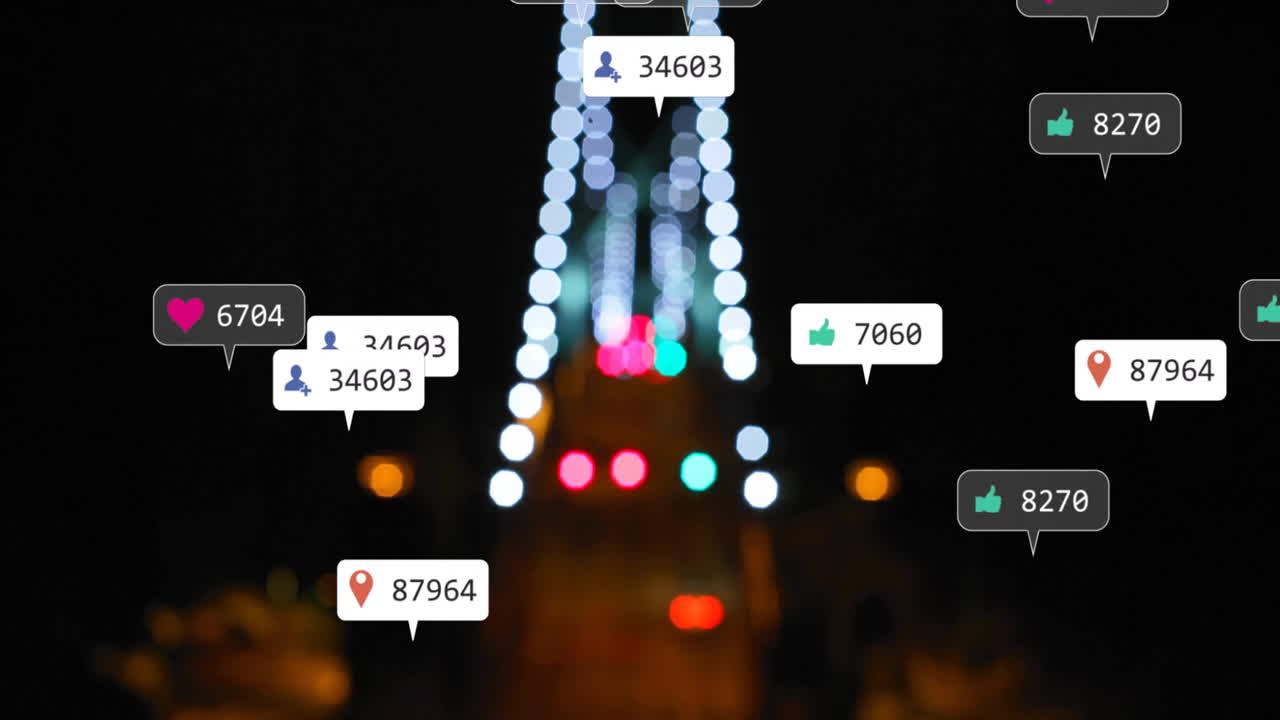 소셜 미디어 아이콘의 애니메이션은 거리에 있는 자동차보다 점점 더 많아지고 있습니다.