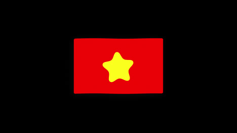 Nationalflagge-Vietnams,-Landessymbol,-Nahtlose-Schleifenanimation,-Winkt-Mit-Alphakanal
