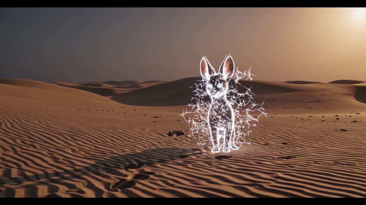 Glowing Dog in the Desert