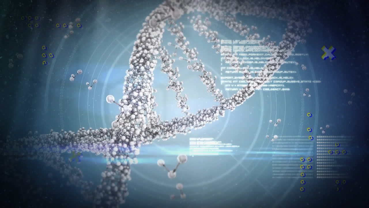 과학적 데이터를 처리, 애니메이션에서 이진 코딩으로 dna 스트랜드