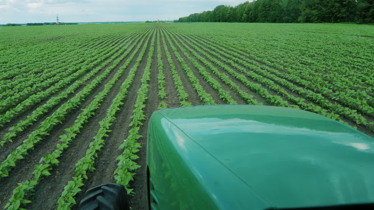 paseos en tractor a través de la upolu verde la vista desde la cabina del tractor