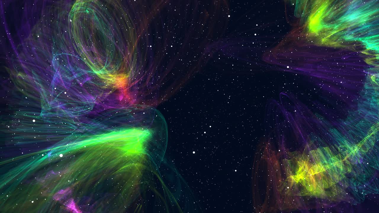 fondo espacial colorido generado por computadora: nebulosa en espiral, estrellas y galaxias. representación 3d
