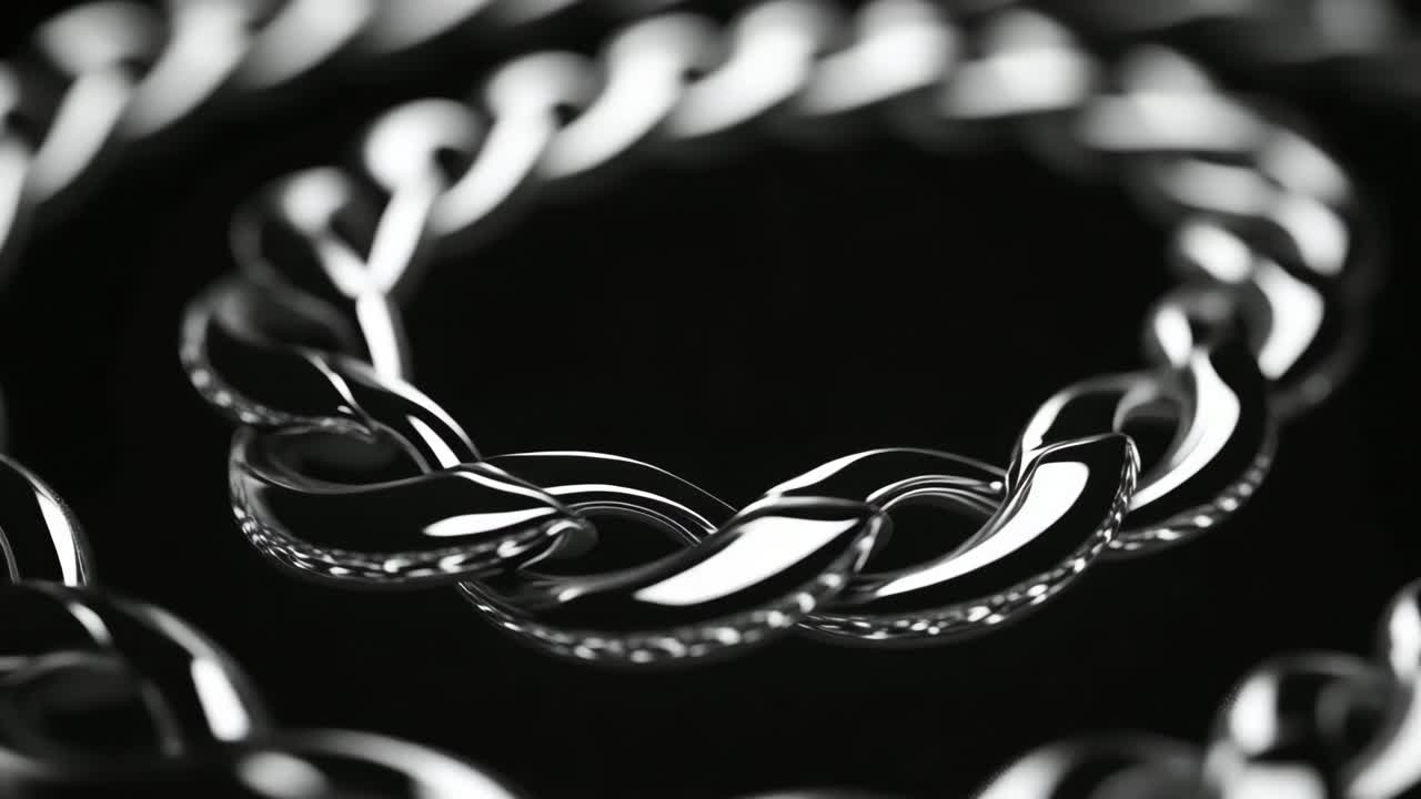 Close-up of a Silver Chain Bracelet