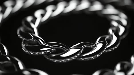 close-up of a silver chain bracelet