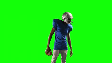 american football player on green screen