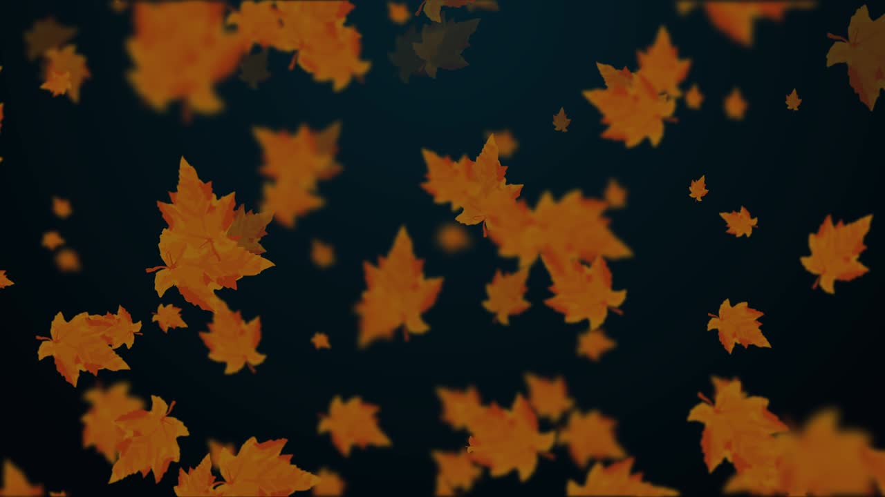 animación de las hojas que caen bucle otoño