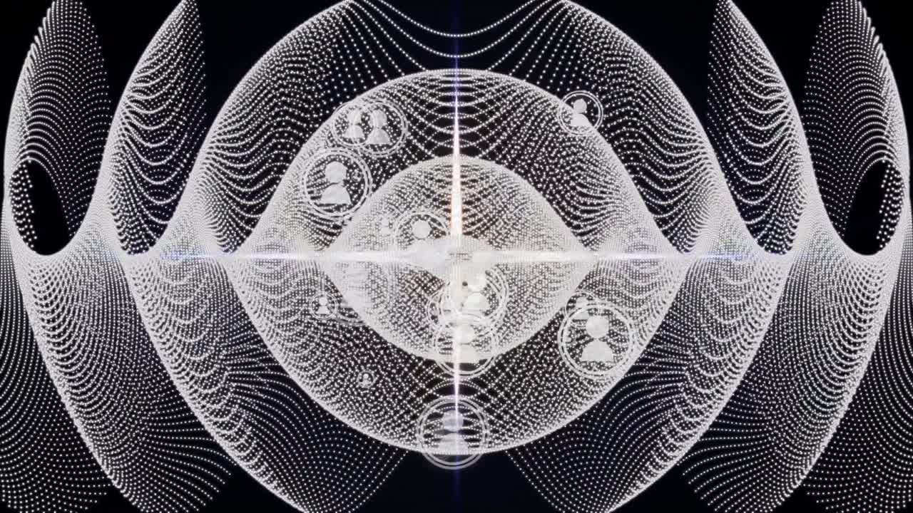 Animation of blue spots over server