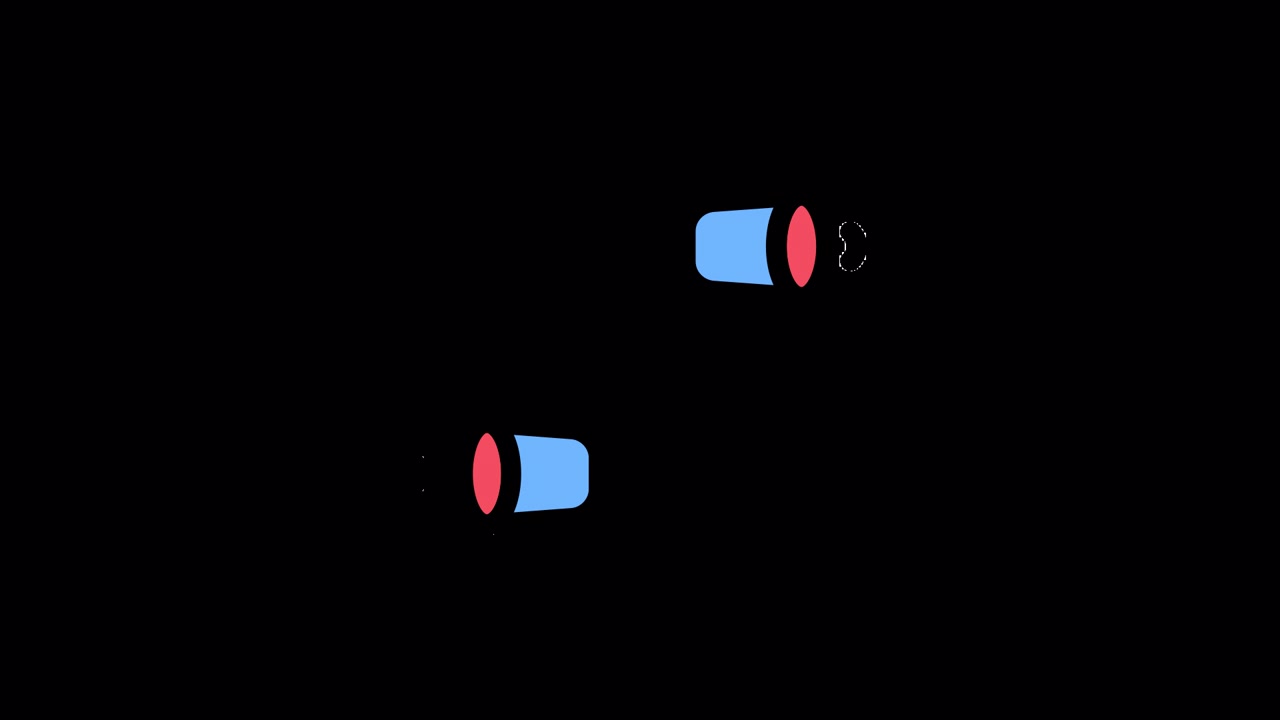 Abstract Animation of Sound Waves Emitting from Conical Speakers