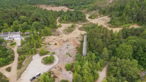 aerial view of an abandoned quarry in scotland