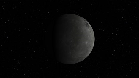 Der-Mond-Im-Weltraum-Rotiert-Realistische-3D-Animation