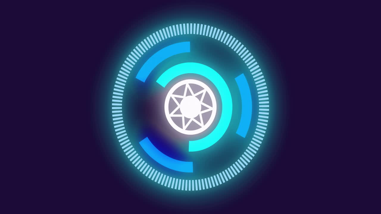 animación de escaneo de alcance y procesamiento de datos sobre fondo negro