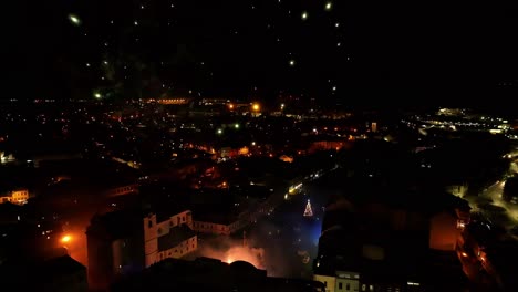 Red-and-Blue-Fireworks-on-Black-background