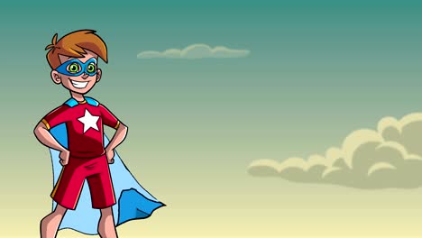 little super boy sky background