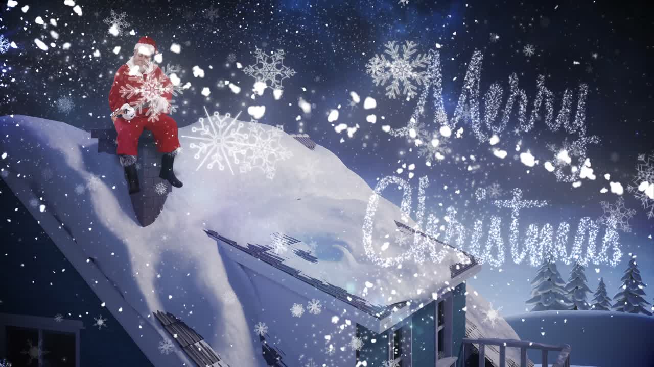 굴 ⁇  위에 앉아 있는 산타클로스