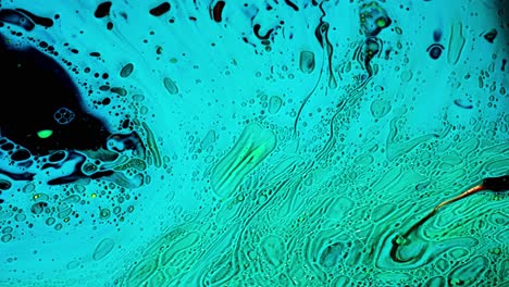 abstract fluid art with teal and cyan hues