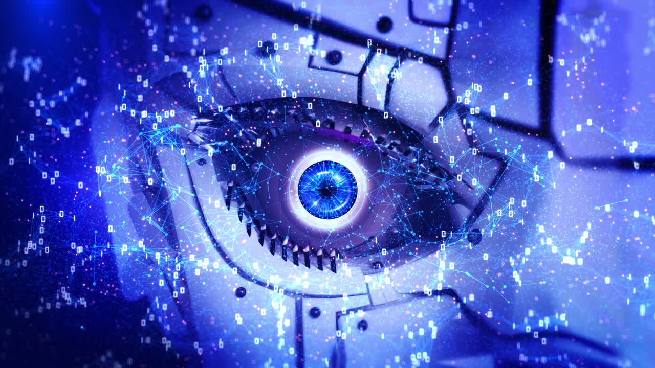 Robot cyber eye hud eye animation computer vision reality artificial intelligence technology digital